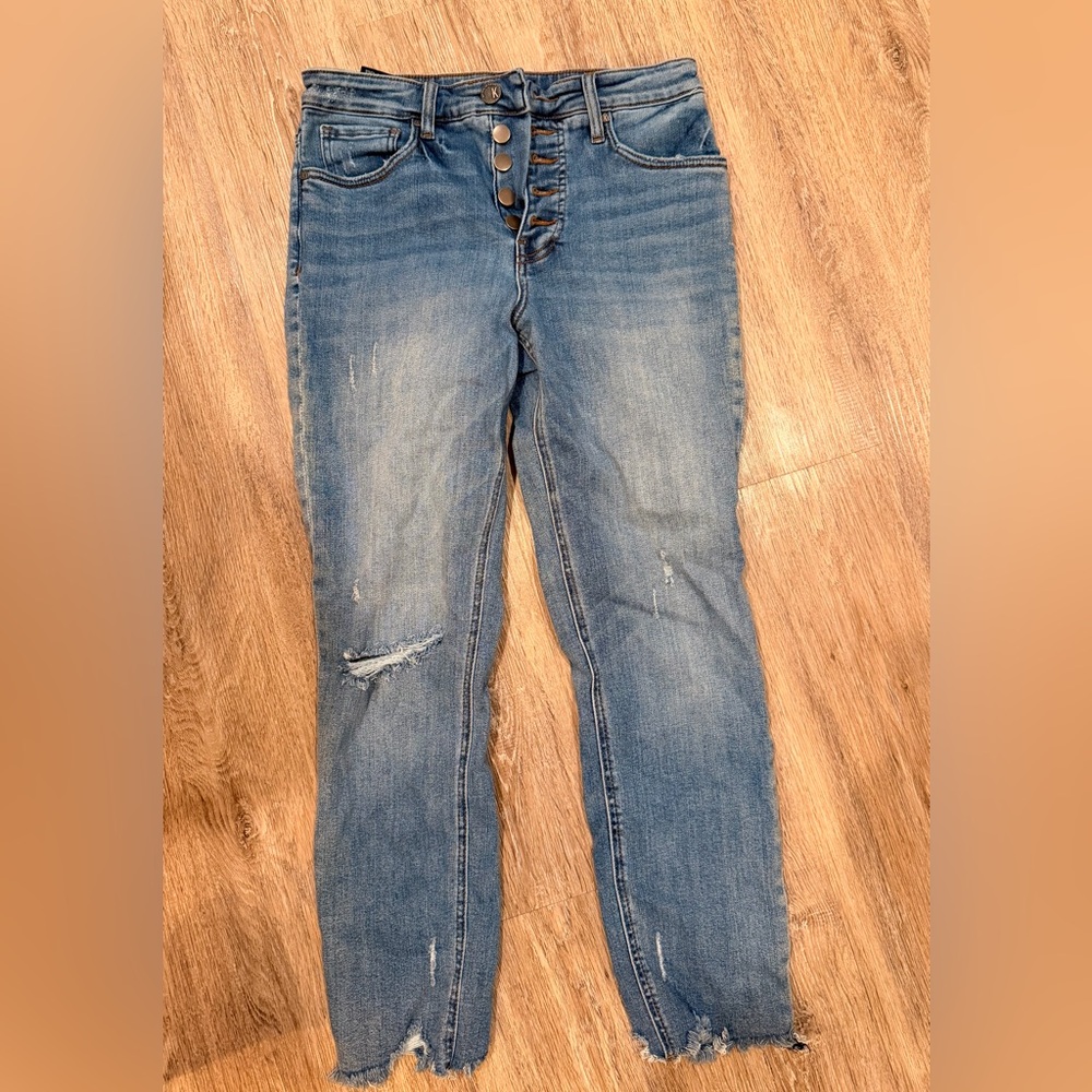 Kut from the Kloth Distressed Blue Mom Jeans